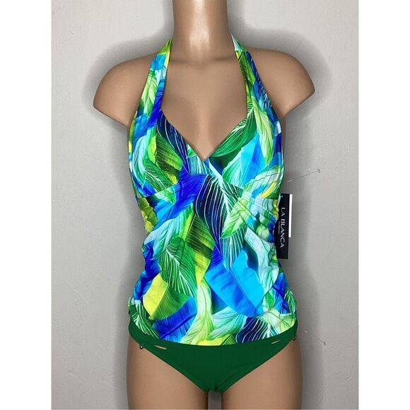 New. La Blanca tropical tankini top. Size 8. Retails $95 - Picture 2 of 6